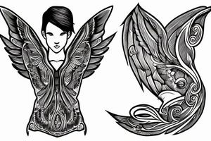 angel, man, back tattoo, tattoo idea