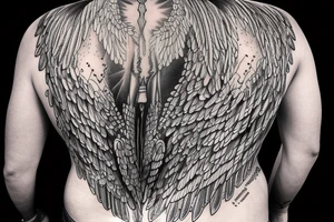 angel, man, back tattoo, tattoo idea