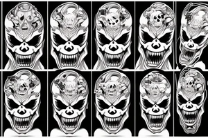 demon oni mask skull, intense, anime tattoo idea
