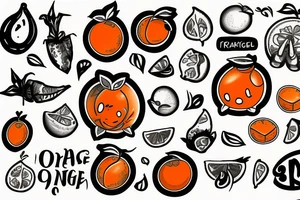 An Orange with a sticker tattoo idea