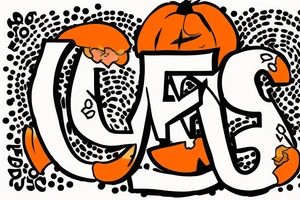An Orange with a sticker with the letter R inside tattoo idea