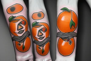 An Orange with a sticker tattoo idea