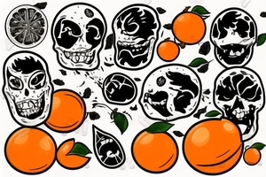 An Orange with a sticker tattoo idea