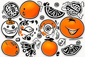 An Orange with a sticker tattoo idea