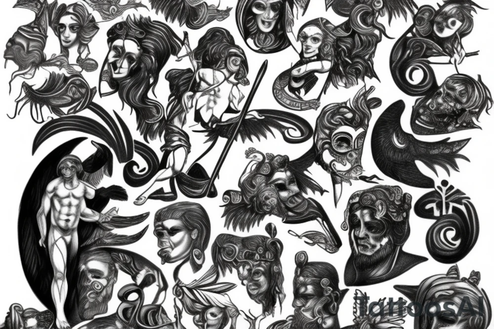 Greek god of under world hades tattoo idea