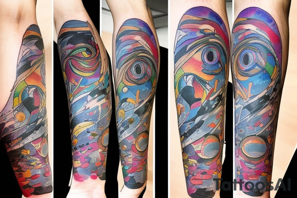 an adult accepting who they are, who they can be, and who they were.

They've found peace in themselves and with the universe

left forearm tattoo idea