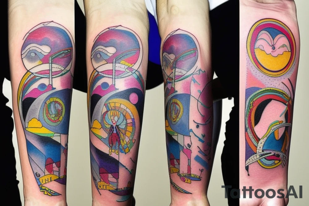 an adult accepting who they are, who they can be, and who they were.

They've found peace in themselves and with the universe

left forearm tattoo idea