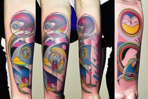 an adult accepting who they are, who they can be, and who they were.

They've found peace in themselves and with the universe

left forearm tattoo idea