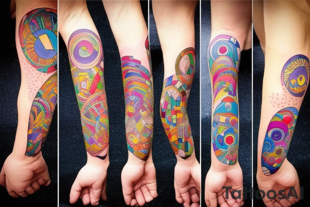 an adult accepting who they are, who they can be, and who they were.

They've found peace in themselves and with the universe

left forearm tattoo idea