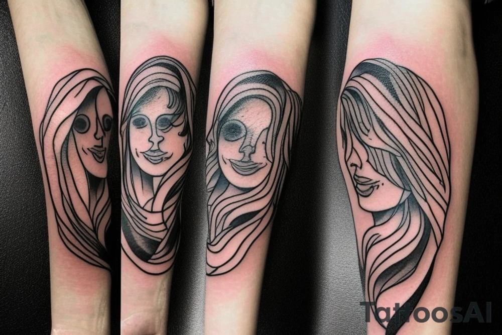 an adult accepting who they are, who they can be, and who they were.

They've found peace in themselves and with the universe

left forearm tattoo idea