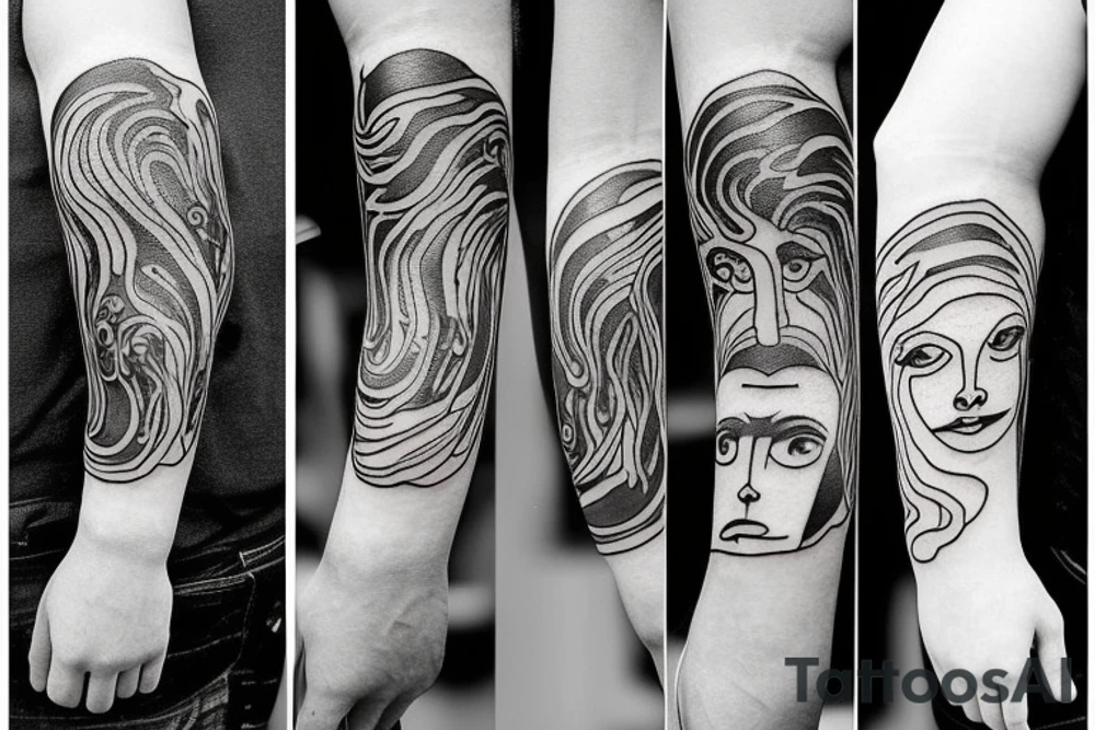 an adult accepting who they are, who they can be, and who they were.

They've found peace in themselves and with the universe

left forearm tattoo idea