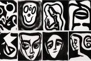 A humanoid cosmic entity has pieced themselves together and found beauty in the universe tattoo idea