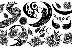 Something with sneak and moon tattoo idea