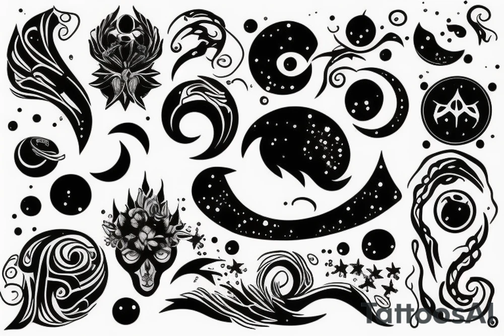 Something with sneak and moon tattoo idea