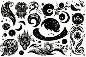 Something with sneak and moon tattoo idea