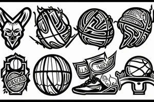 Wooden, Basketball, Motorcycle, tattoo idea