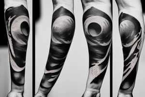 A humanoid cosmic entity has pieced themselves together and found beauty in the universe

lower left forearm, small tattoo idea