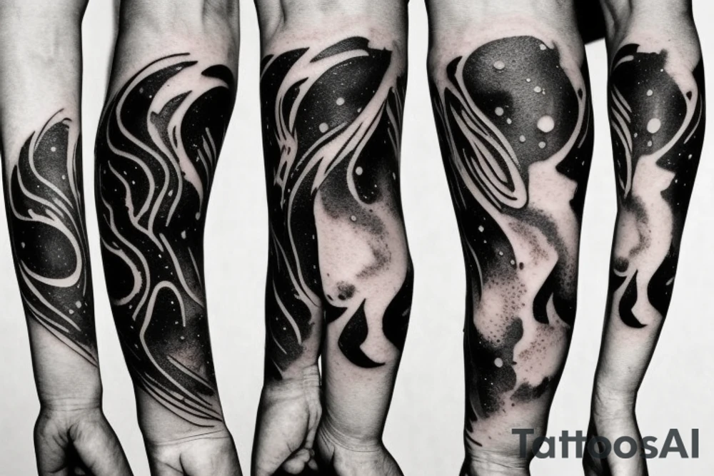 A humanoid cosmic entity has pieced themselves together and found beauty in the universe
lower left forearm, small tattoo idea
