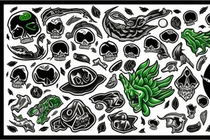 Green sneak with black moon tattoo idea