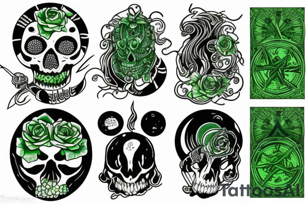 Green sneak with black moon tattoo idea