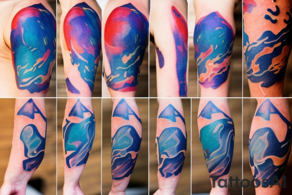 A humanoid cosmic entity has pieced themselves together and found beauty in the universe
small tattoo idea