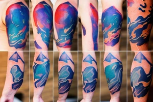 A humanoid cosmic entity has pieced themselves together and found beauty in the universe

small tattoo idea