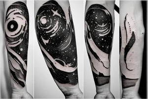 A humanoid cosmic entity has pieced themselves together and found beauty in the universe

small tattoo idea