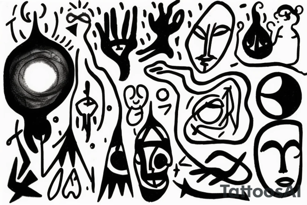 A humanoid cosmic entity has pieced themselves together and found beauty in the universe
calm waters and calm winds are here
I am home
small tattoo idea