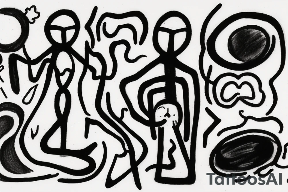 A humanoid cosmic entity has pieced themselves together and found beauty in the universe
calm waters and calm winds are here
I am home
small tattoo idea