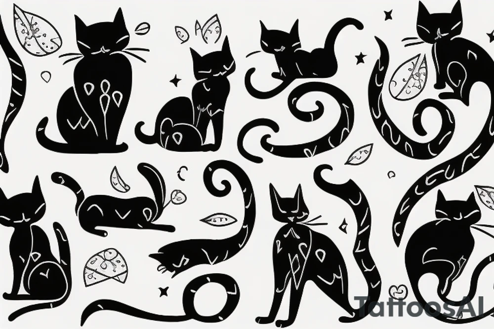 silhoutte of a cat as simple as possible tattoo idea