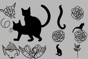 silhoutte of a cat as simple as possible tattoo idea