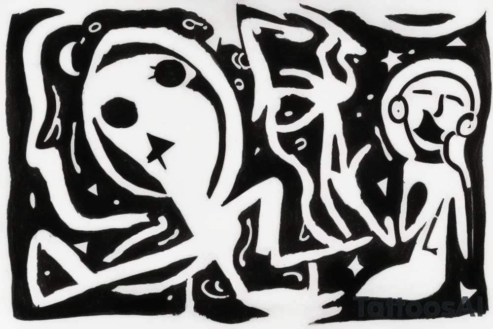 A humanoid cosmic entity has pieced themselves together and found beauty in the universe
calm waters and calm winds are here

left fore arm small tattoo idea