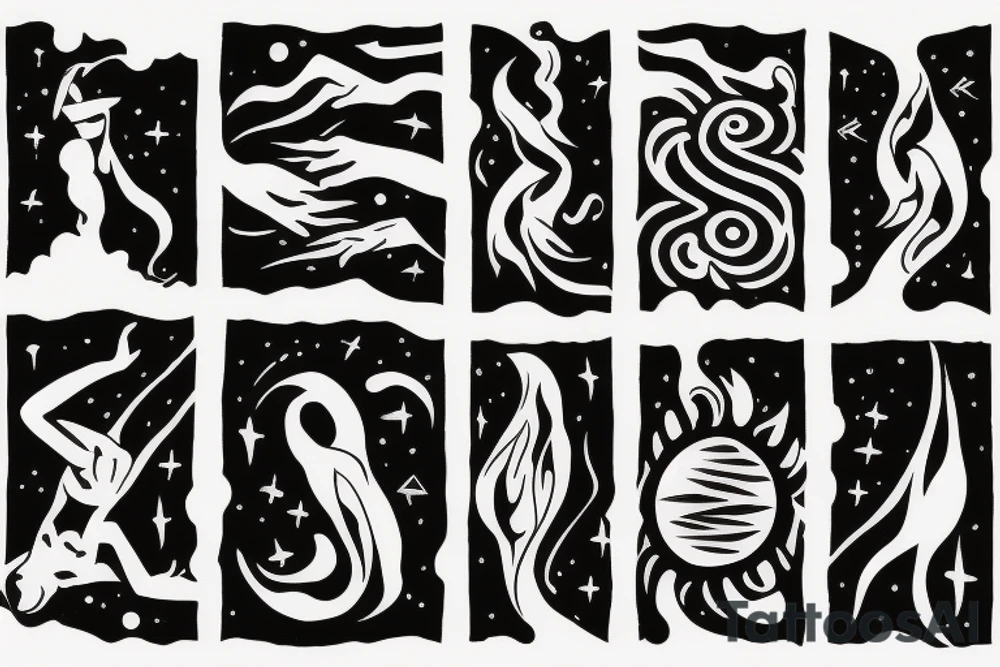 small forearm tattoo

calm waters and calm winds are here

A humanoid cosmic entity has pieced themselves together and found beauty in the universe tattoo idea
