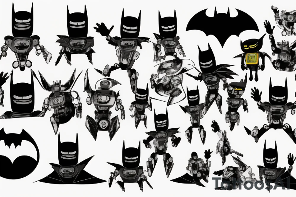 Robot batman tattoo idea