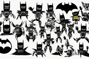 Robot batman tattoo idea