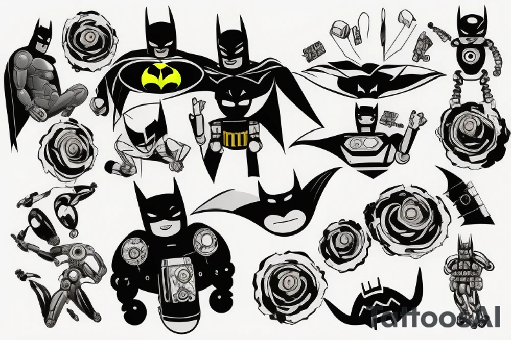 Robot batman tattoo idea