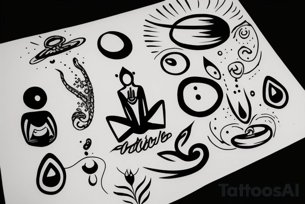 meditating with the universe tattoo idea