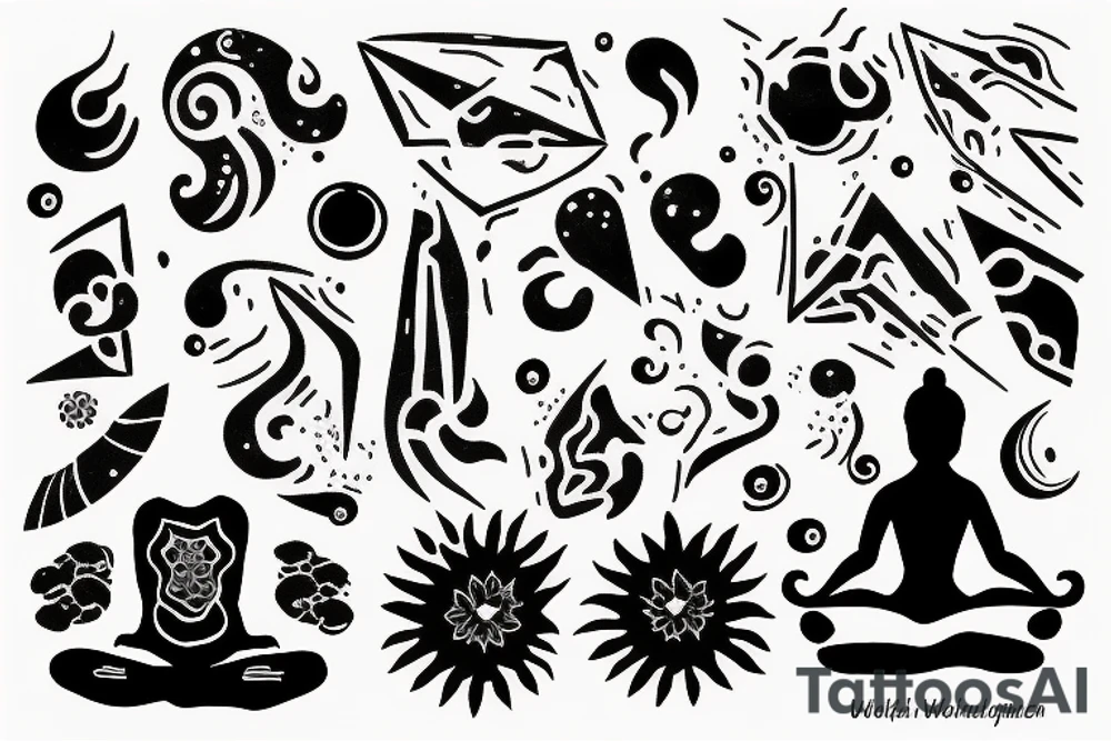 meditating with the universe tattoo idea
