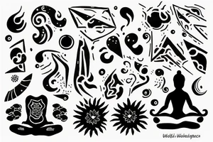 meditating with the universe tattoo idea
