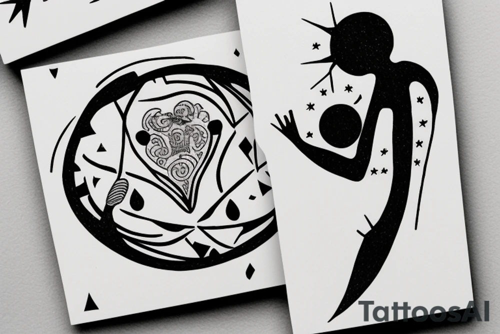 PLAY CARD SIZED
A human being connecting to the universe tattoo idea
