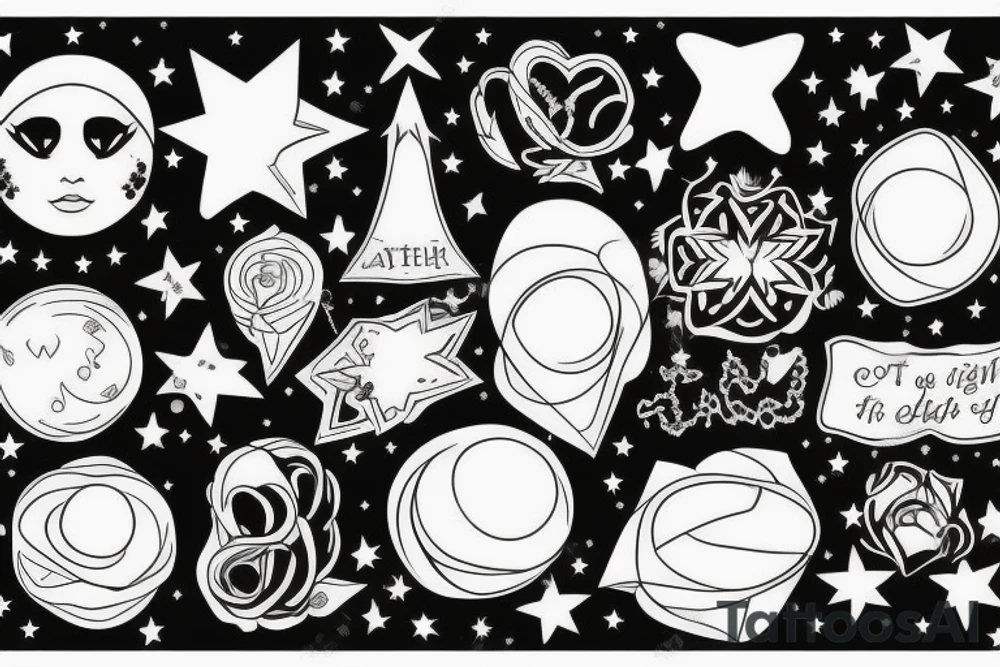 The starlight of the night that we saw together. Don’t forget that night tattoo idea