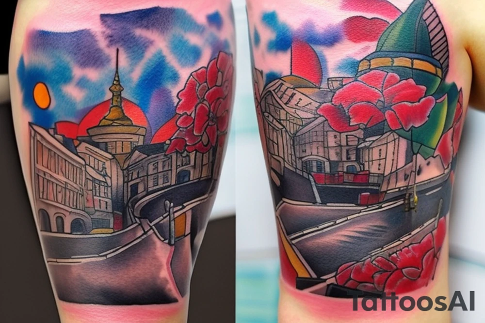 Сильная птица феникс на восходе солнца с пылающими крыльями tattoo idea Сильная птица феникс на восходе солнца с пылающими крыльями tattoo idea