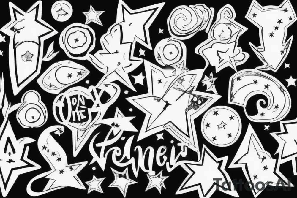 The starlight of the night that we saw together. Don’t forget that night tattoo idea