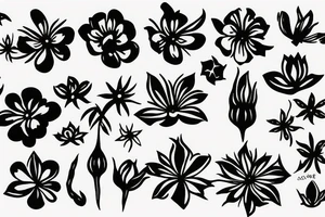 CARD SIZED 
universal flower blossomed into a humanoid cosmic entity tattoo idea