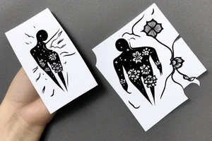 CARD SIZED 

universal flower blossomed into a humanoid cosmic entity tattoo idea
