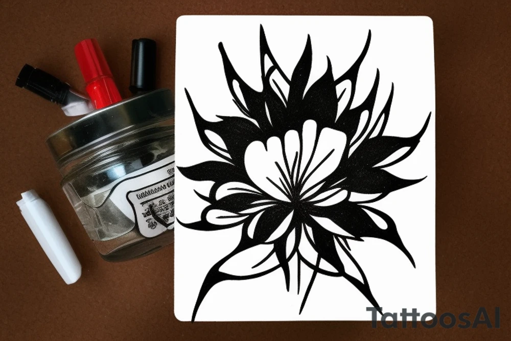 CARD SIZED 

universal flower blossomed into a humanoid cosmic entity tattoo idea