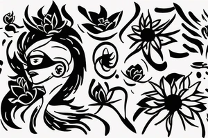 CARD SIZED 

universal flower blossoming into a humanoid cosmic entity tattoo idea