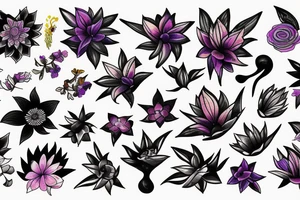 CARD SIZED 

universal flower blossoming into a humanoid cosmic entity tattoo idea