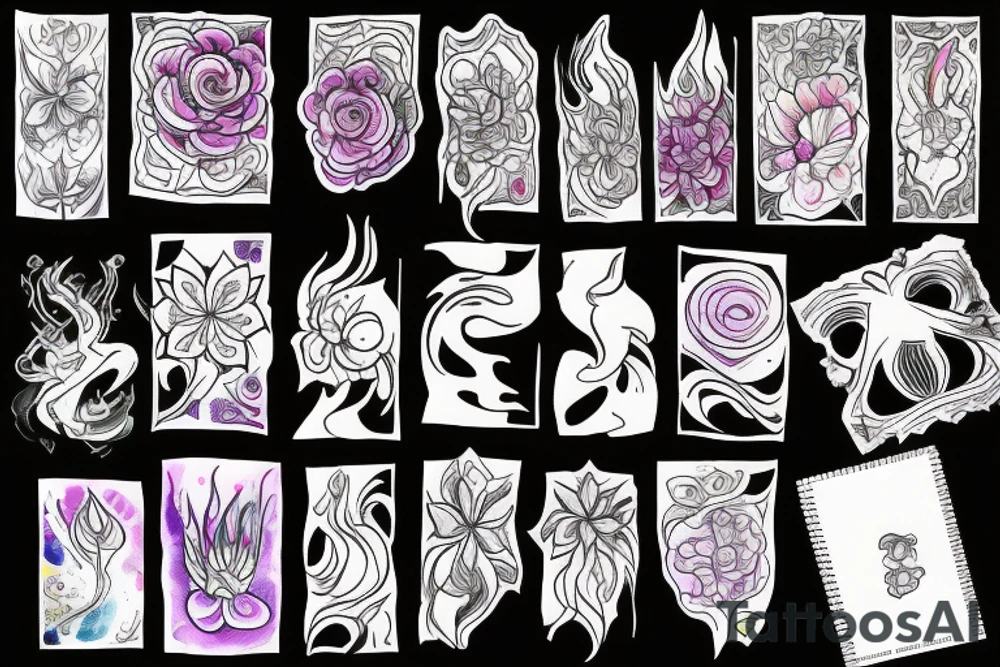 CARD SIZED 

universal flower blossoming into a humanoid cosmic entity tattoo idea