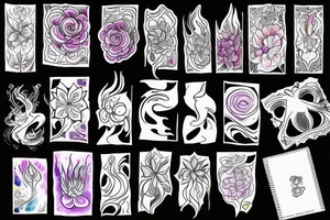 CARD SIZED 

universal flower blossoming into a humanoid cosmic entity tattoo idea